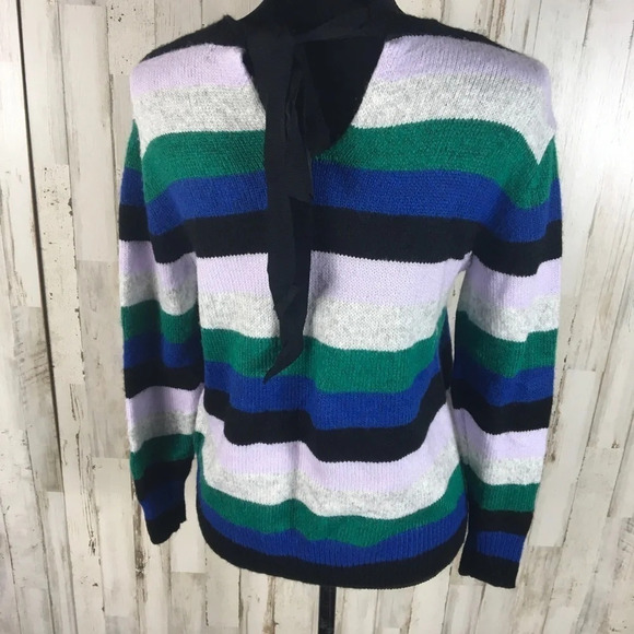 Halogen Bow Back Pullover Striped Sweater XS NWT - Picture 5 of 8